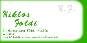 miklos foldi business card