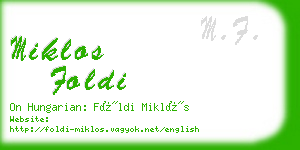 miklos foldi business card